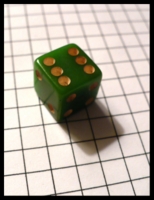 Dice : Dice - 6D - Green Translucent Bakelite With White Pips